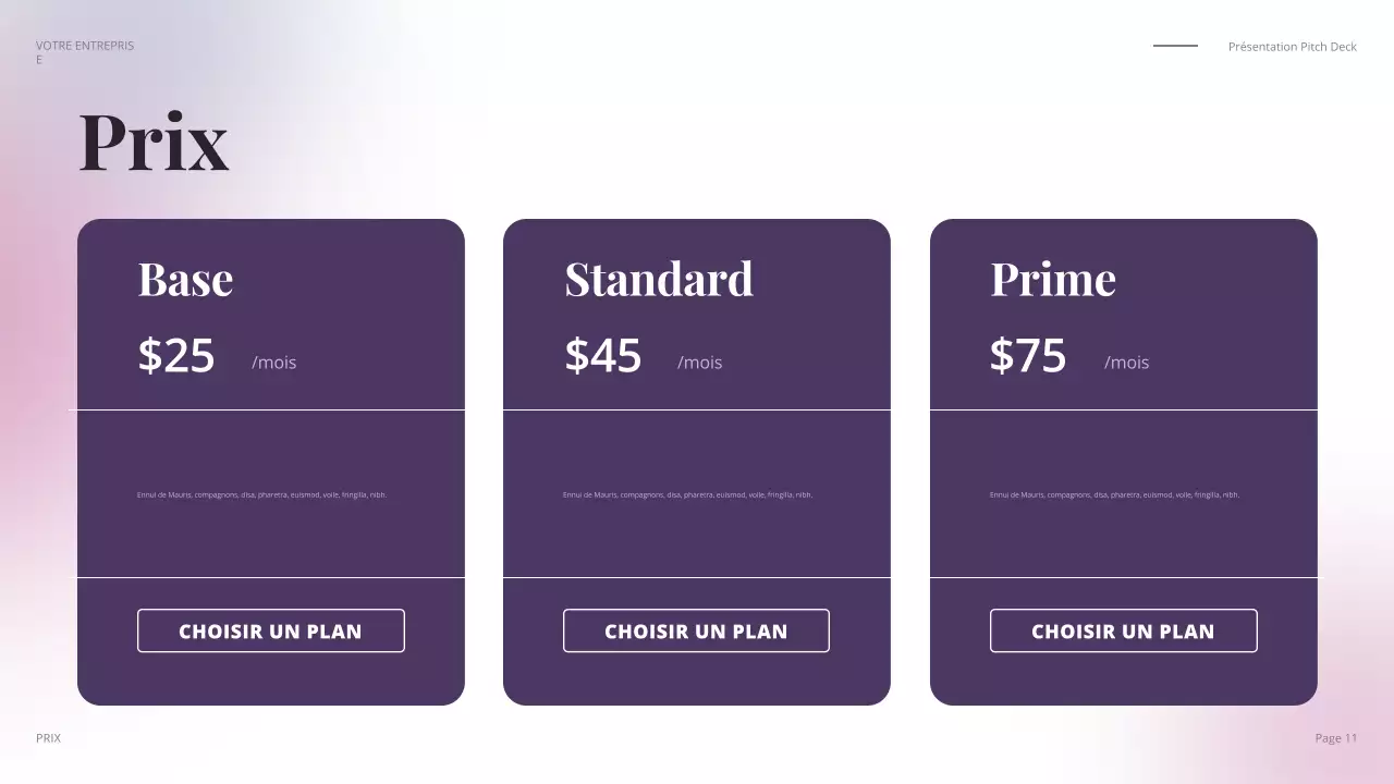 pitch commercial moderne et coloré