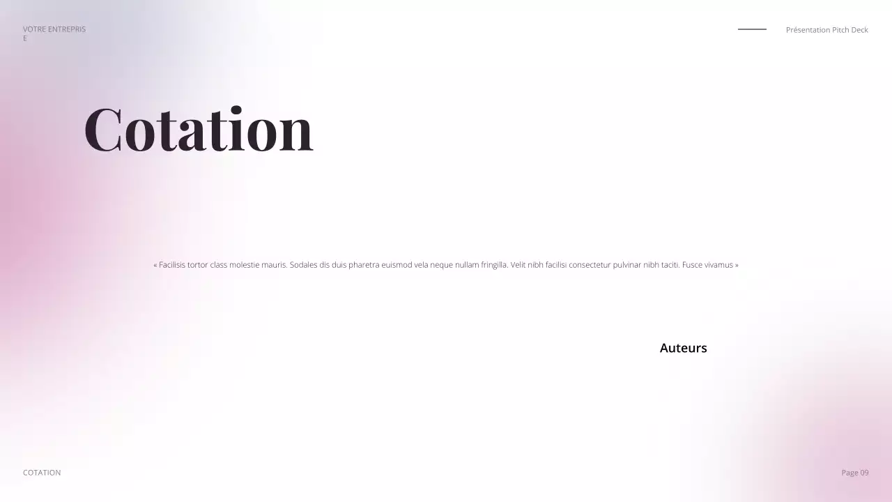 pitch commercial moderne et coloré