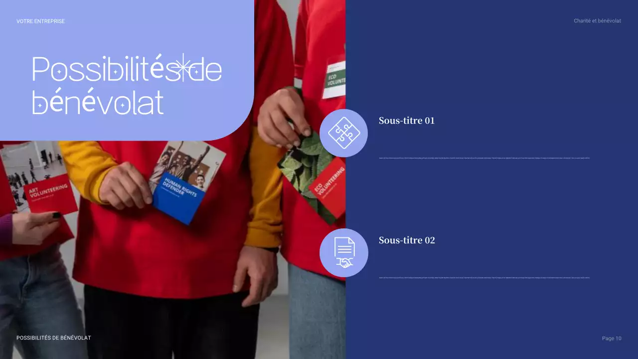 présentation caritative moderne bleue