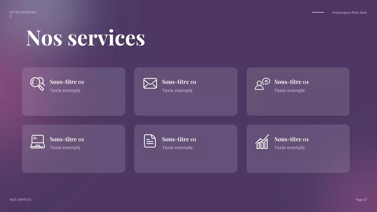 pitch commercial moderne et coloré