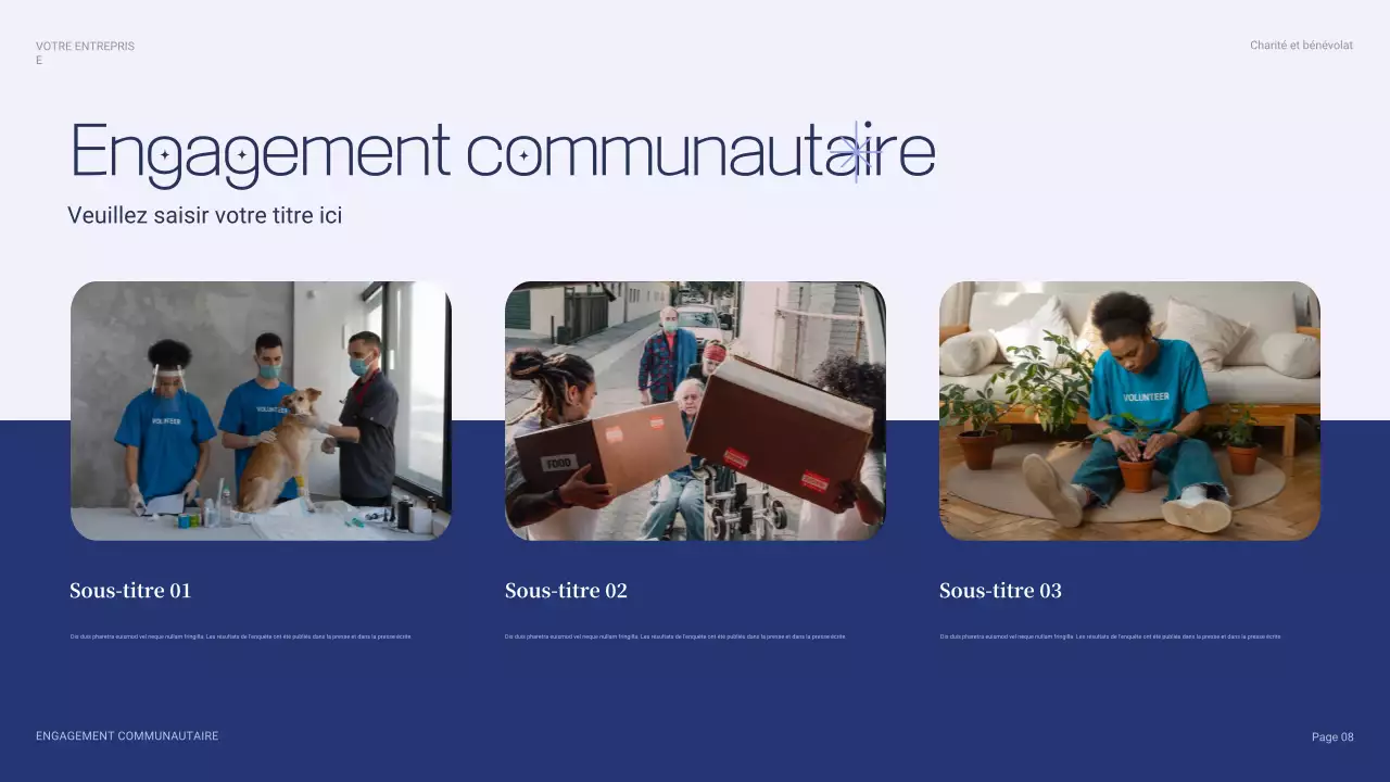 présentation caritative moderne bleue