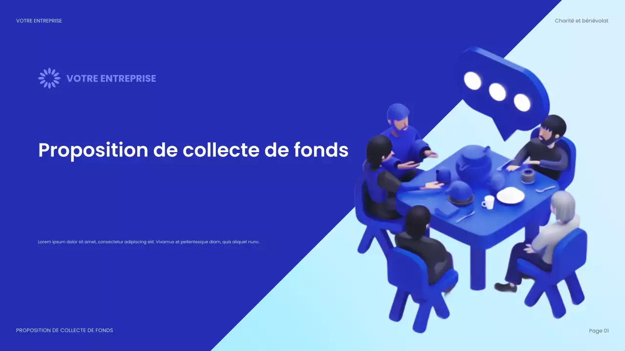 document de collecte de fonds bleu moderne