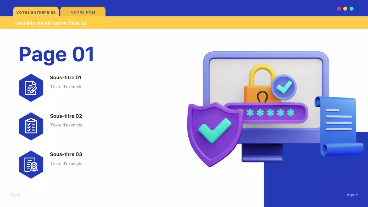 document de présentation informatique moderne bleu