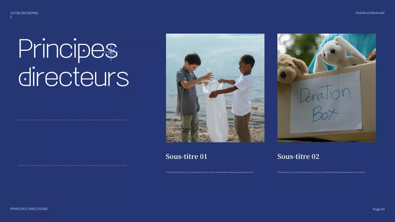 présentation caritative moderne bleue