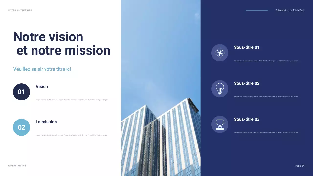 pitch commercial bleu moderne