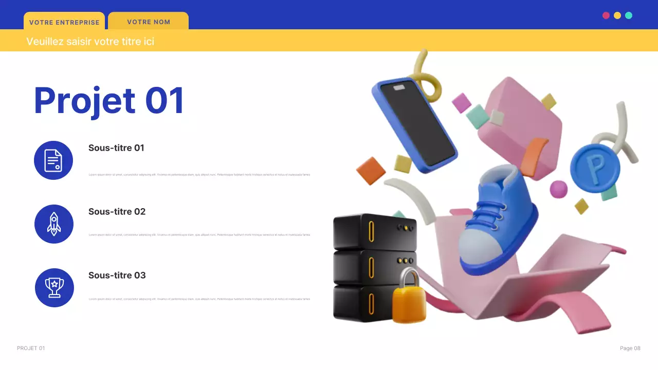 document de présentation informatique moderne bleu