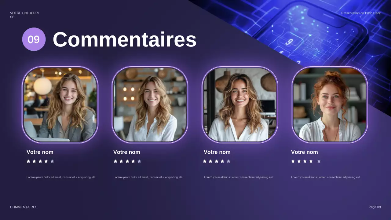 présentation de sécurité futuriste violette