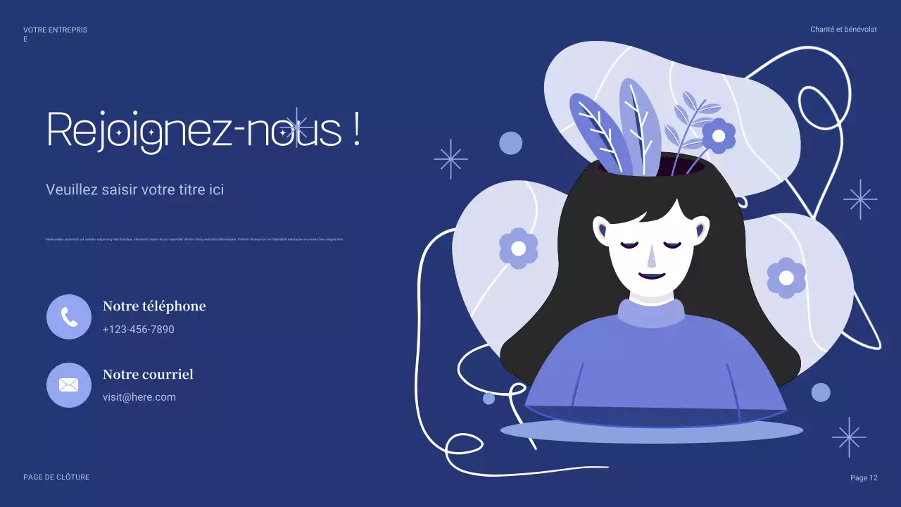 présentation caritative moderne bleue