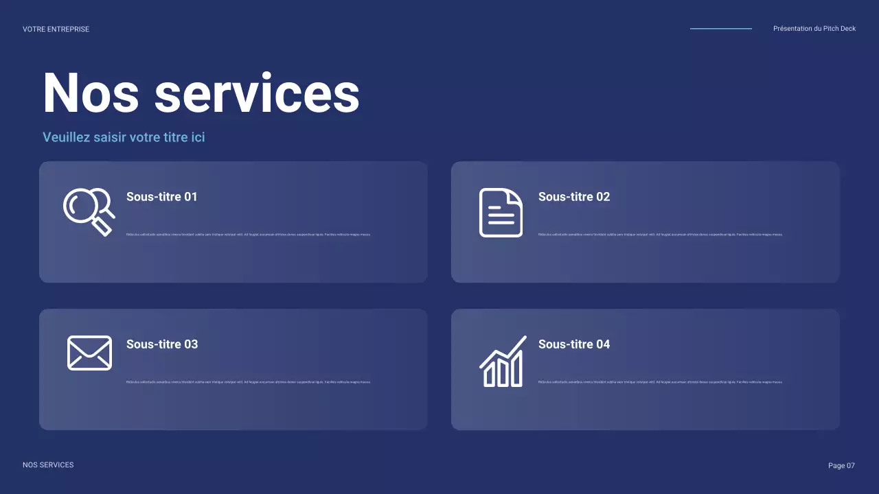 pitch commercial bleu moderne