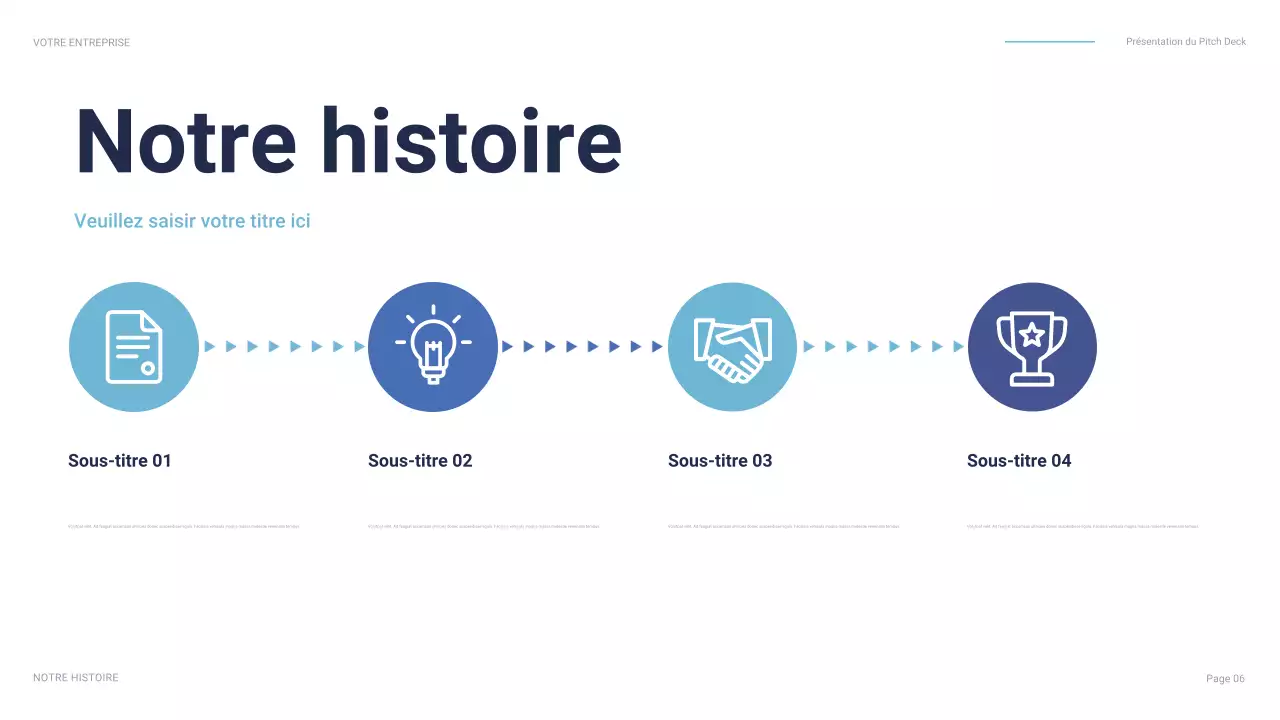 pitch commercial bleu moderne