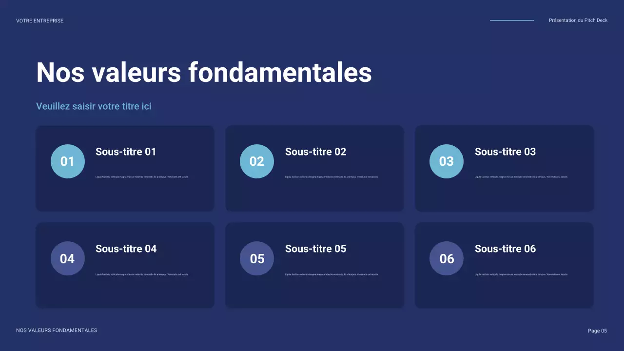 pitch commercial bleu moderne