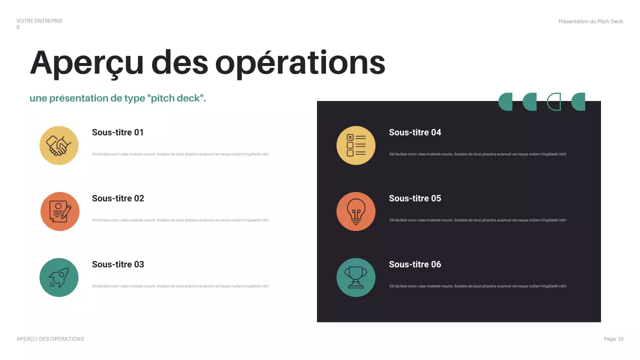 pitch d'entreprise géométrique noir