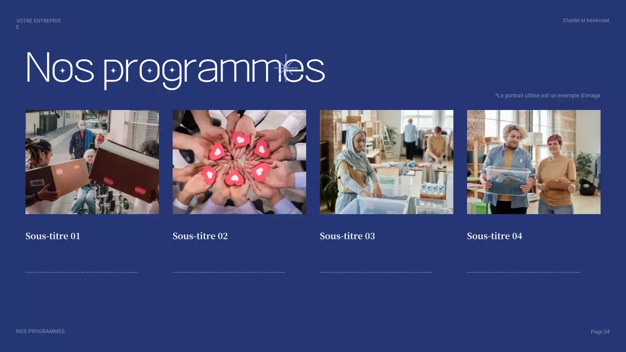 présentation caritative moderne bleue