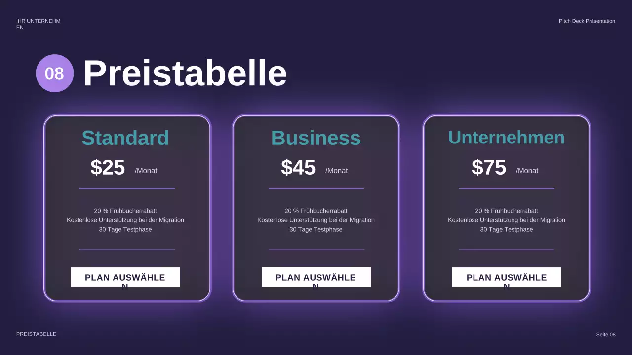 lila futuristische Sicherheitspräsentation