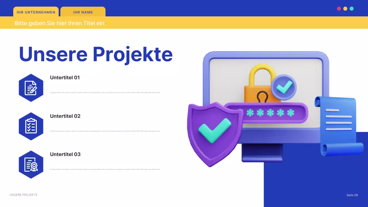 blaues modernes IT-Präsentationsdokument