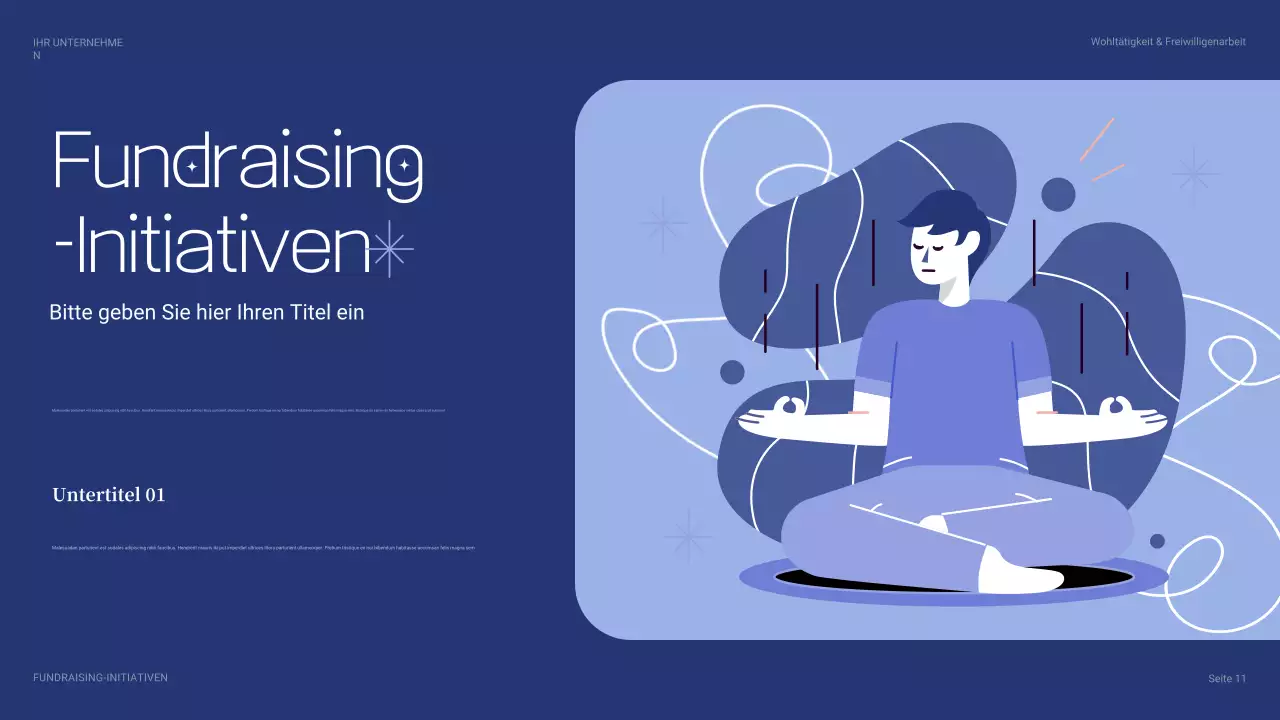 blaue moderne Charity-Präsentation