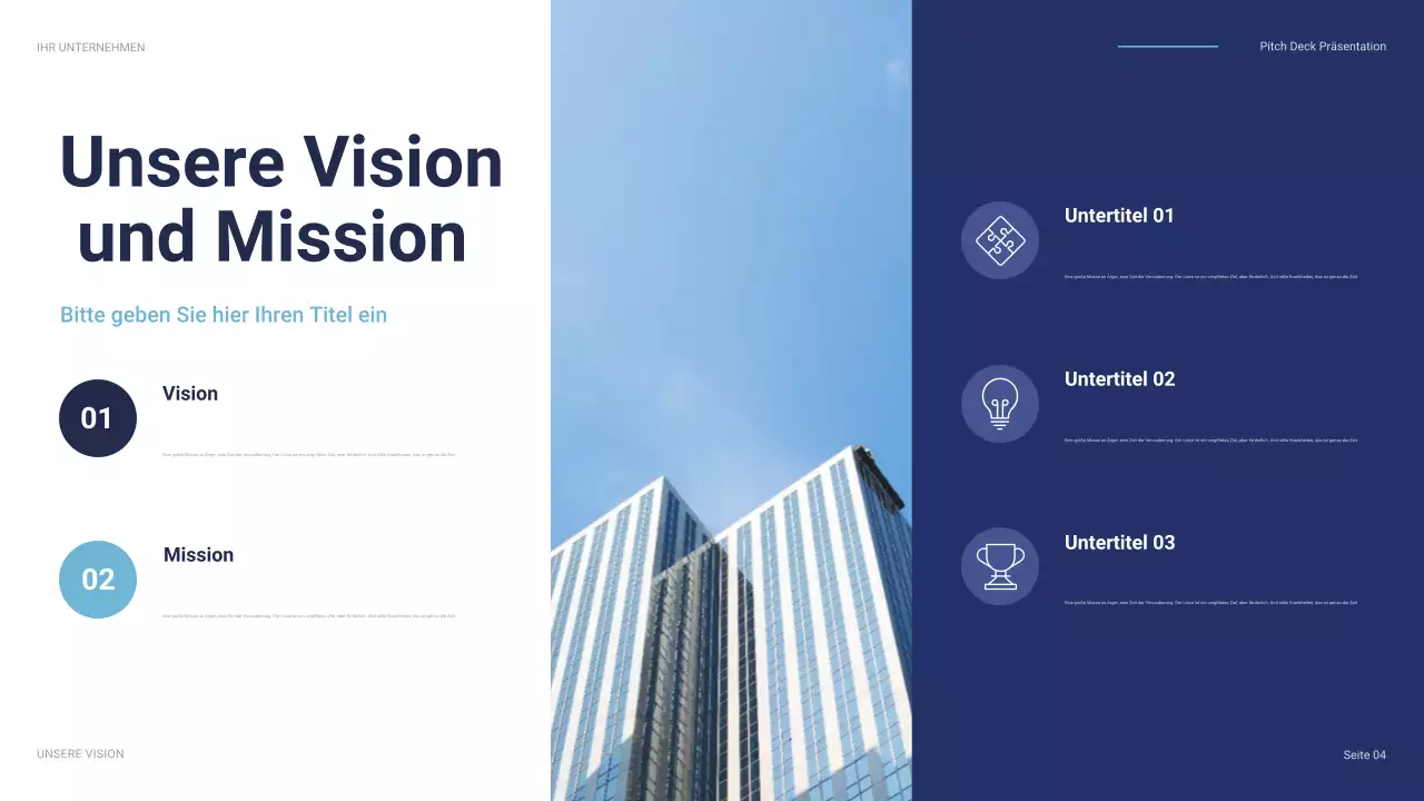 blauer moderner Business-Pitch