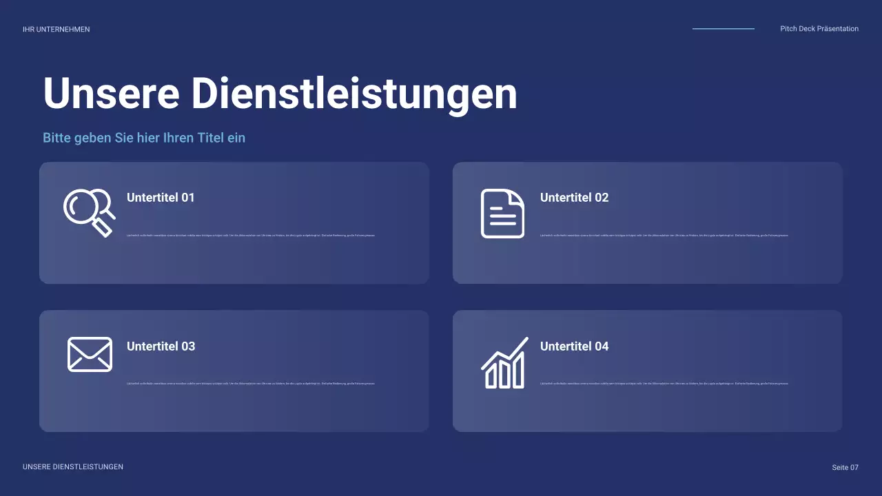 blauer moderner Business-Pitch