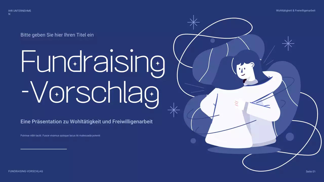 blaue moderne Charity-Präsentation