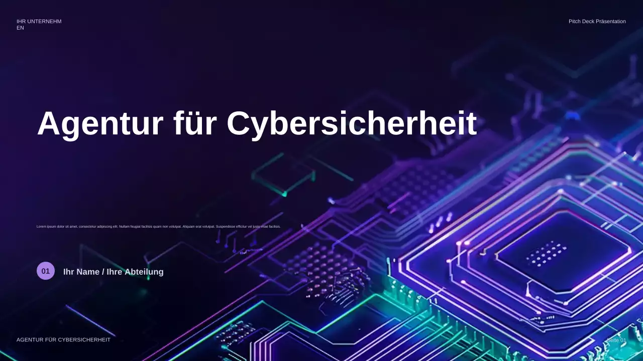 lila futuristische Sicherheitspräsentation