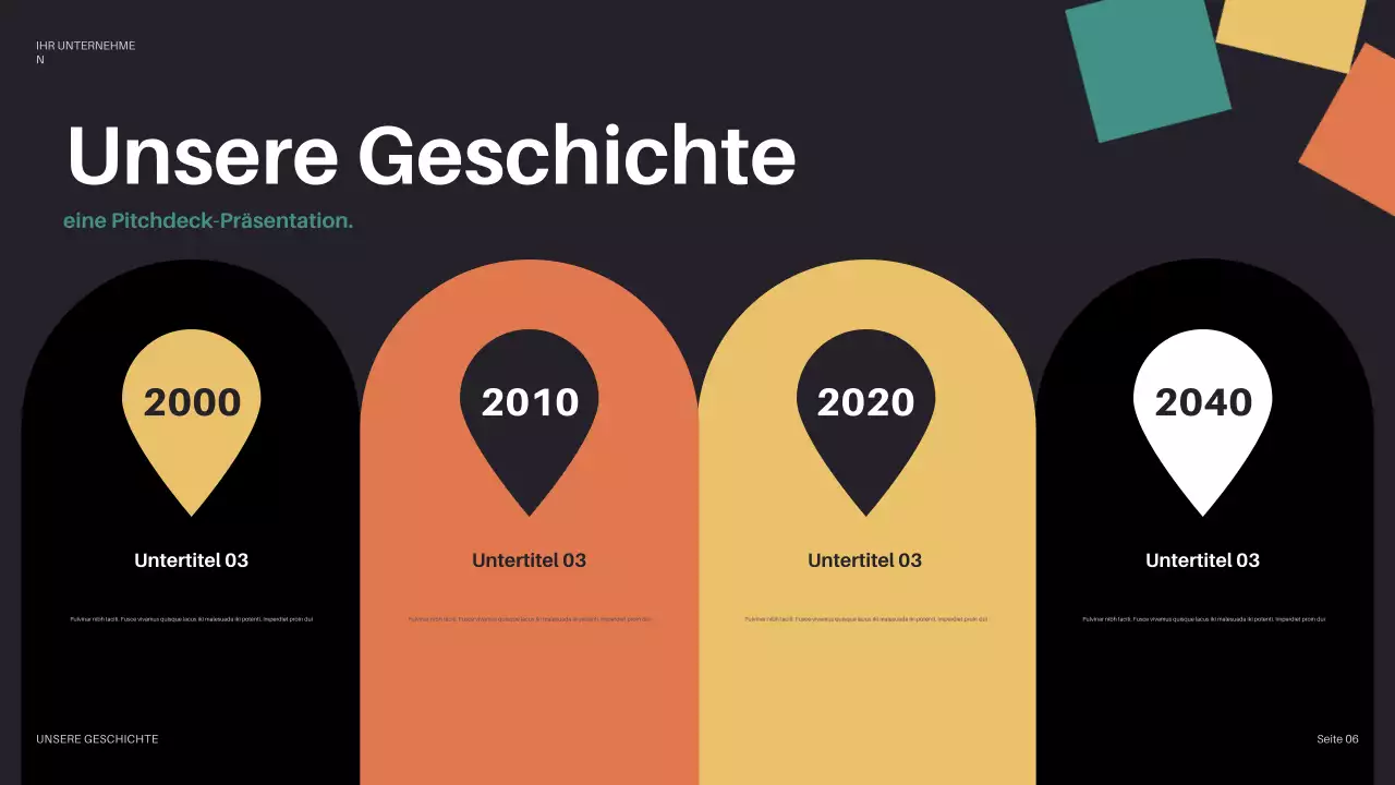 schwarzer geometrischer Firmen-Pitch