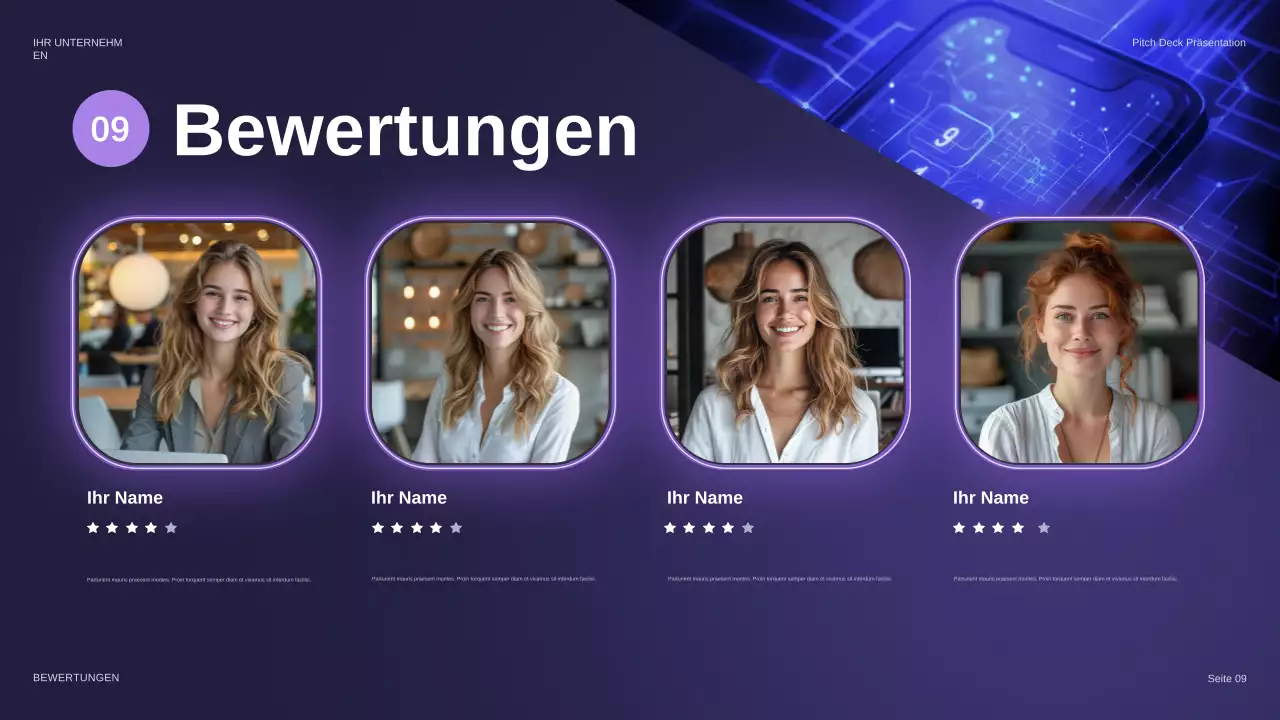 lila futuristische Sicherheitspräsentation