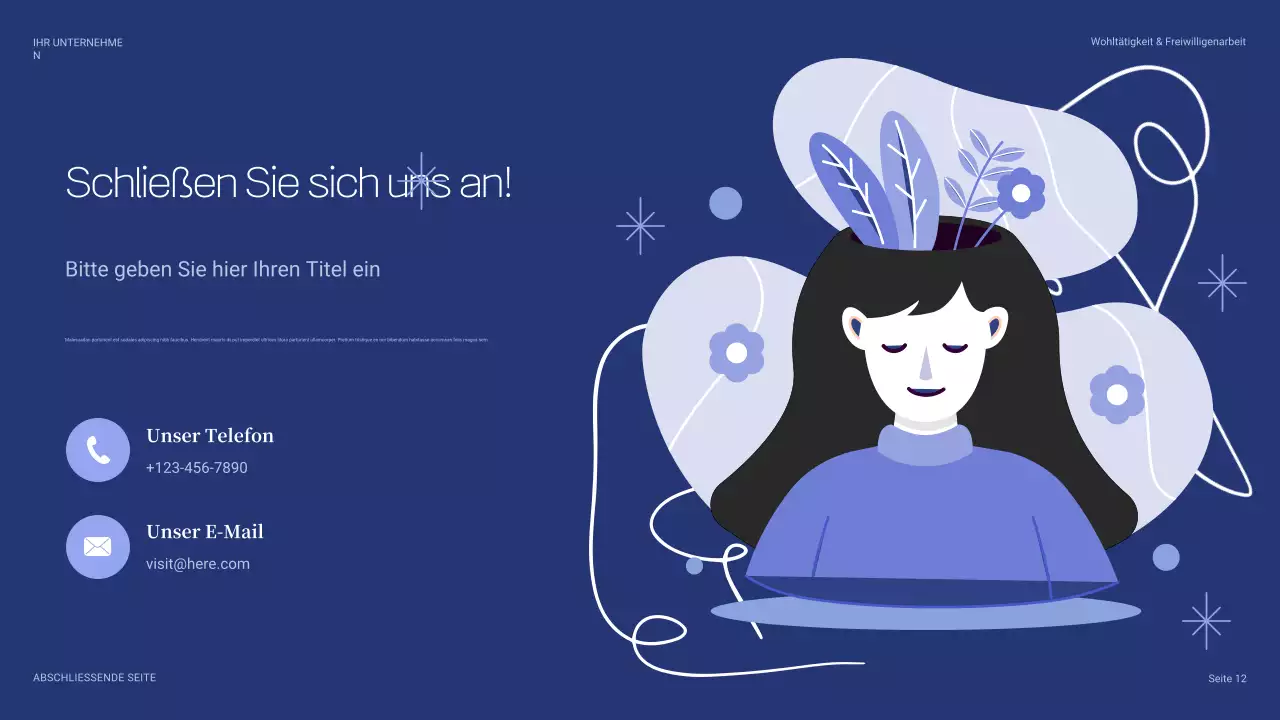 blaue moderne Charity-Präsentation