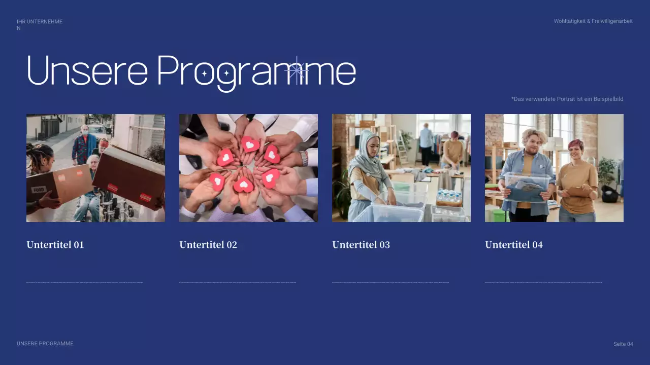 blaue moderne Charity-Präsentation