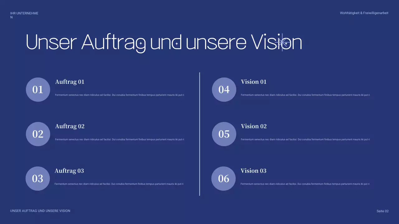 blaue moderne Charity-Präsentation