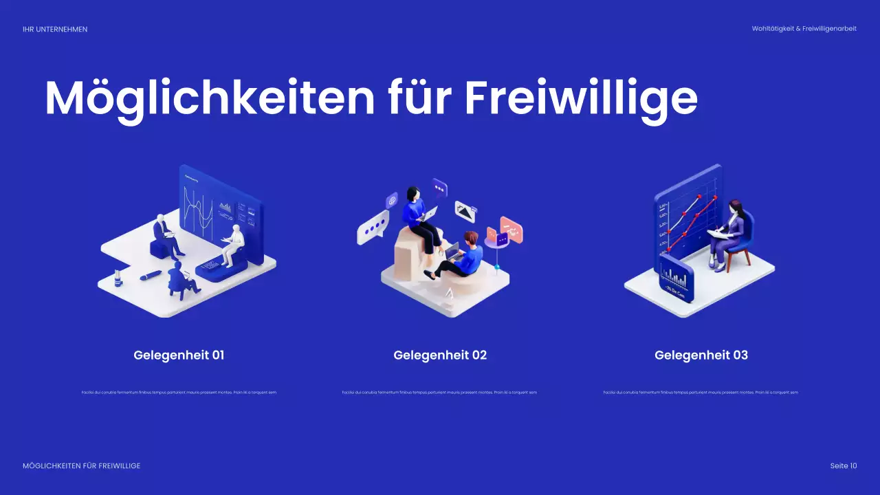 blaues modernes Fundraising-Dokument