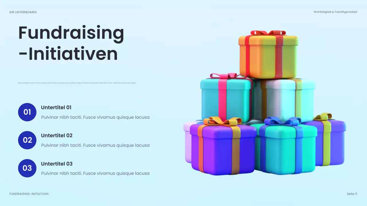 blaues modernes Fundraising-Dokument