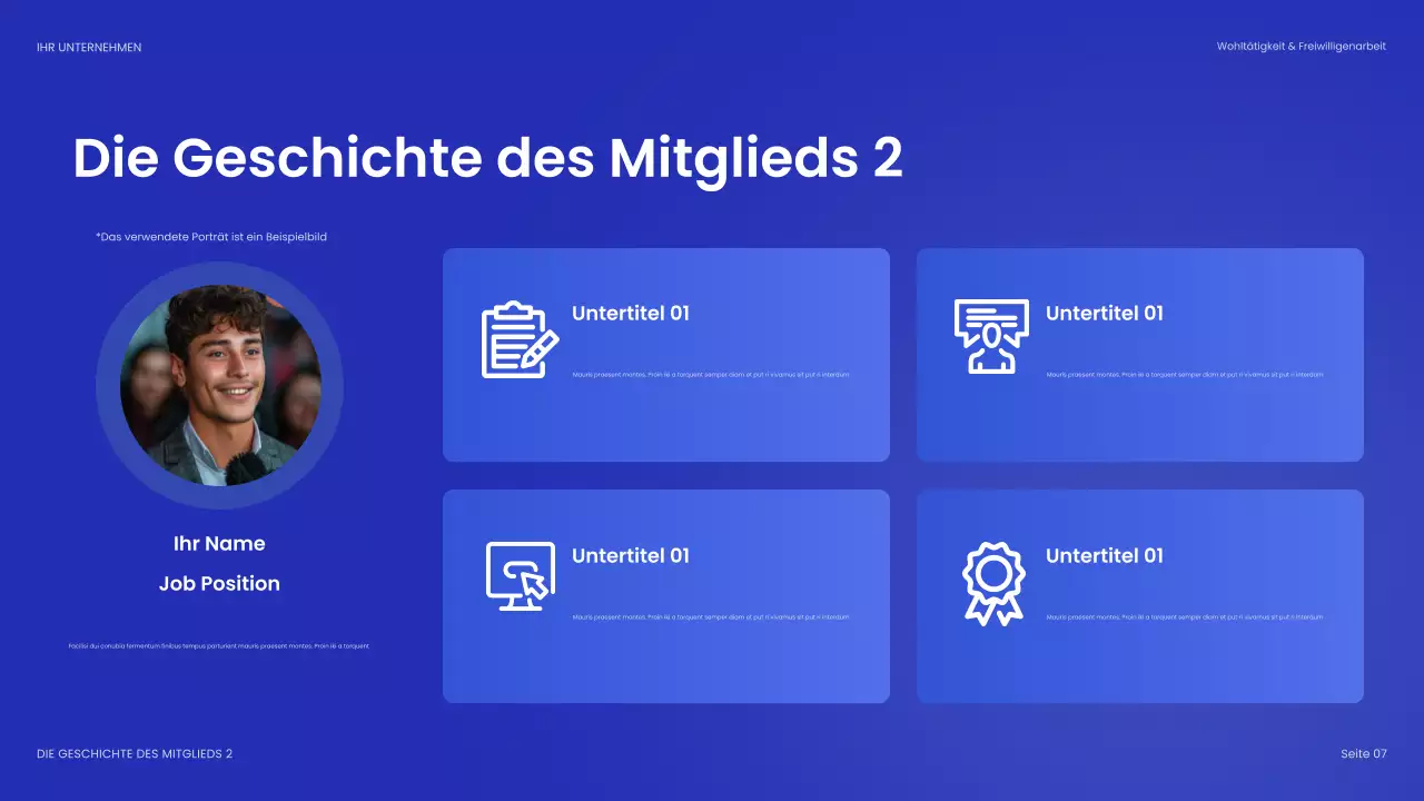 blaues modernes Fundraising-Dokument