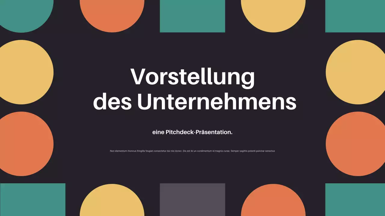 schwarzer geometrischer Firmen-Pitch