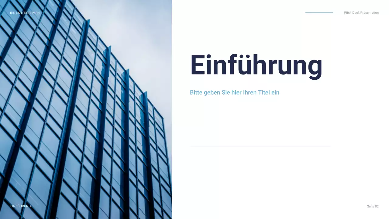 blauer moderner Business-Pitch