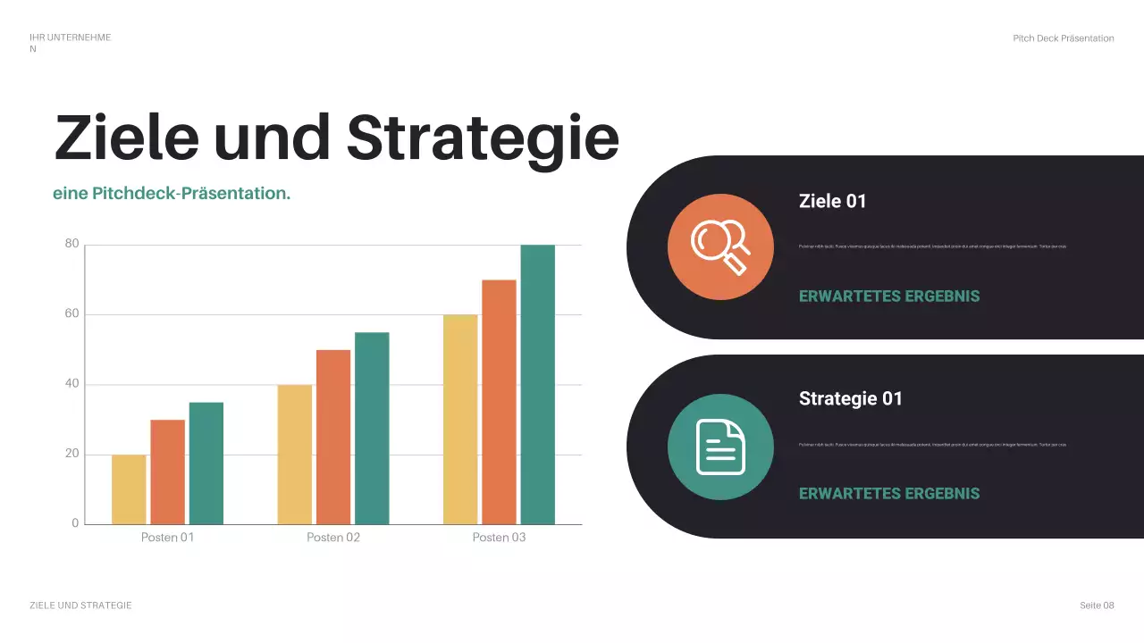 schwarzer geometrischer Firmen-Pitch