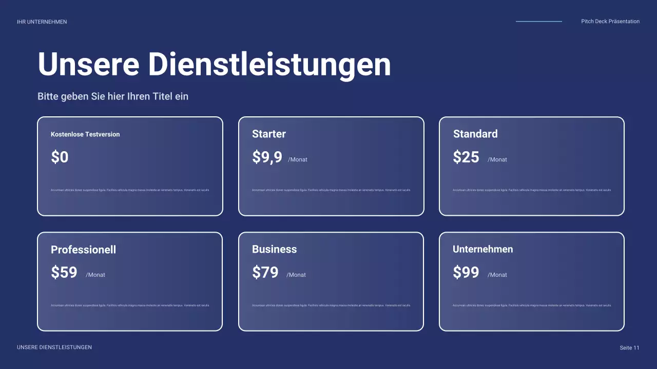 blauer moderner Business-Pitch