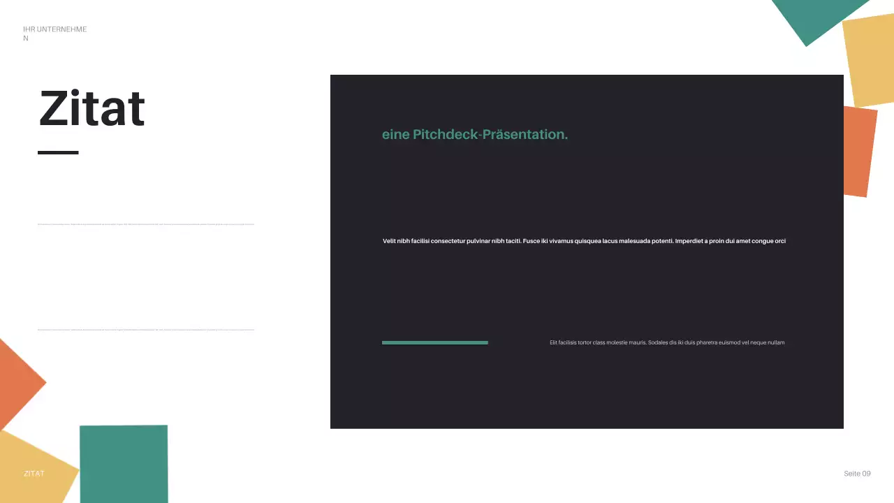 schwarzer geometrischer Firmen-Pitch