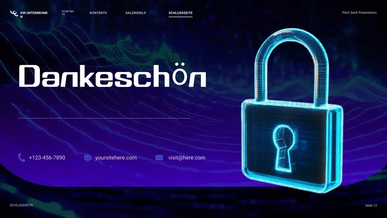 blaue Cybersicherheitspräsentation