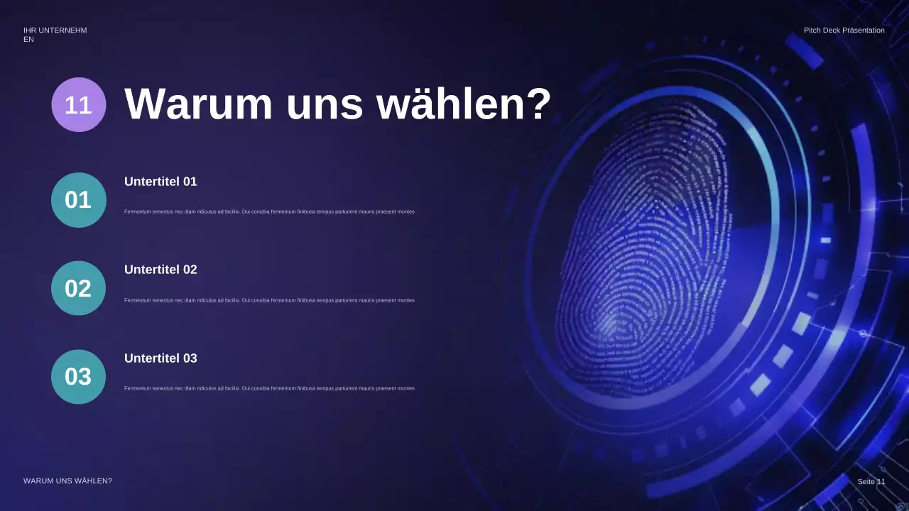 lila futuristische Sicherheitspräsentation