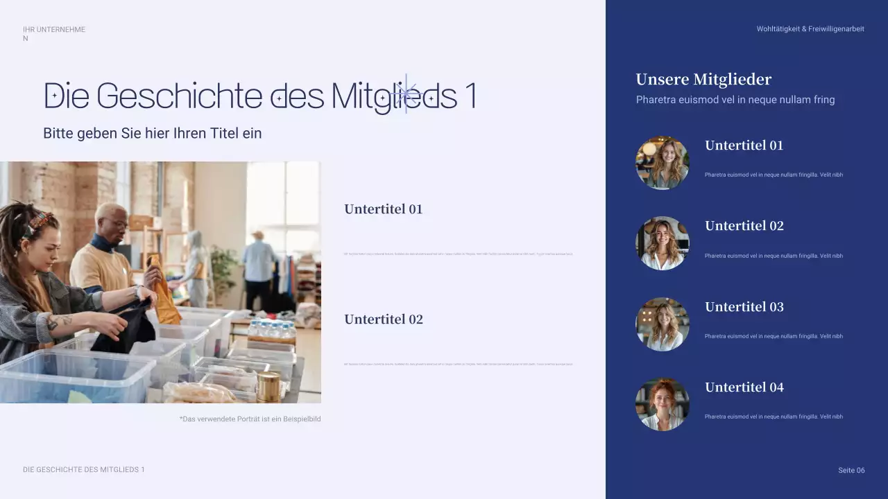 blaue moderne Charity-Präsentation