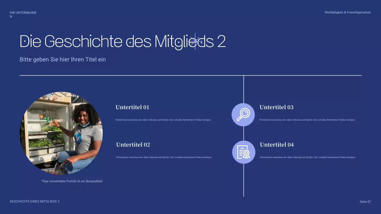 blaue moderne Charity-Präsentation