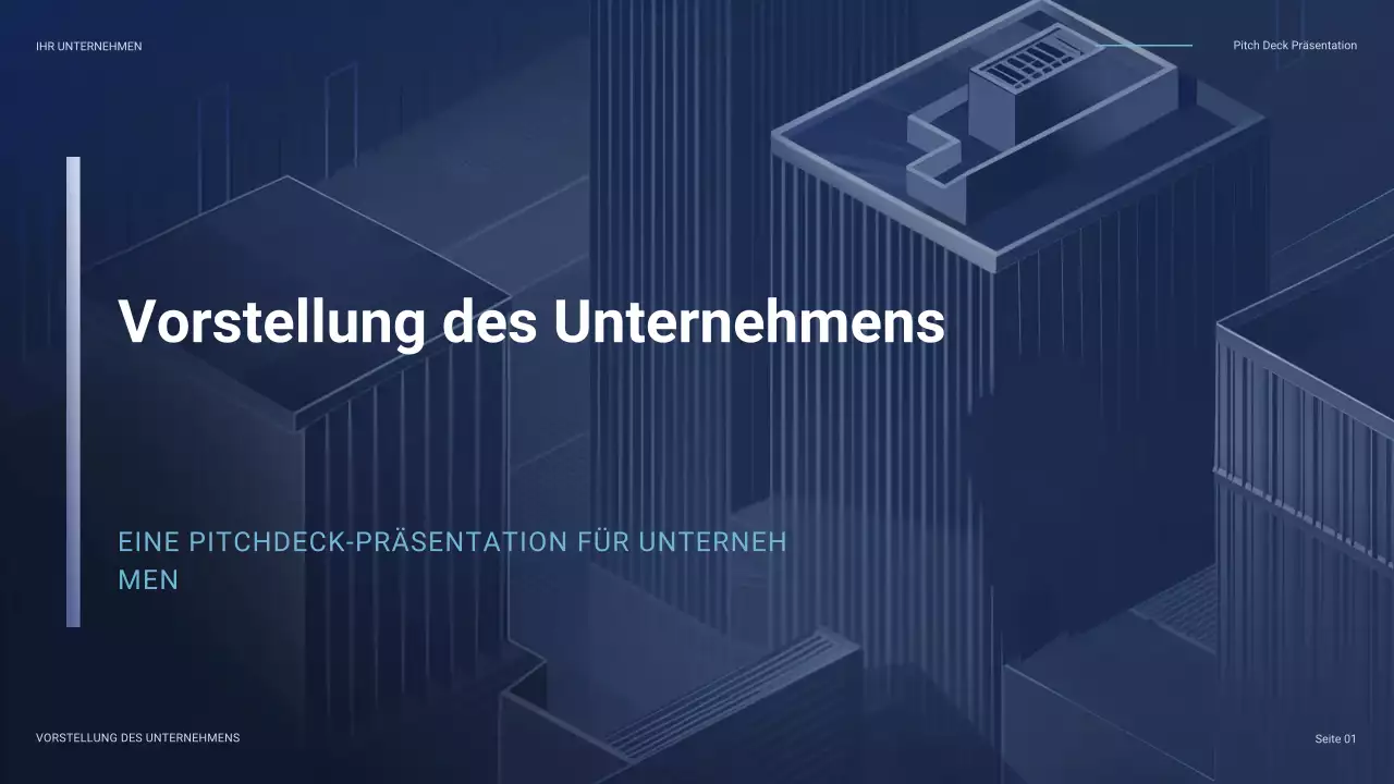 blauer moderner Business-Pitch