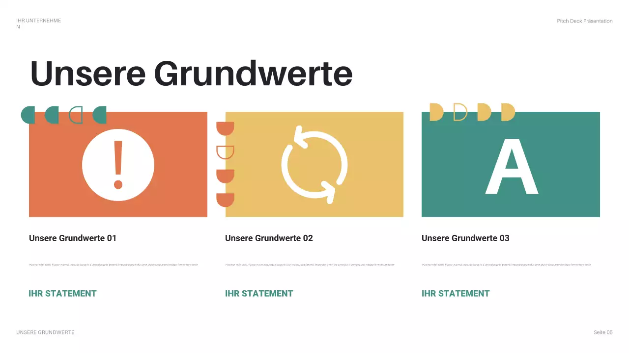 schwarzer geometrischer Firmen-Pitch
