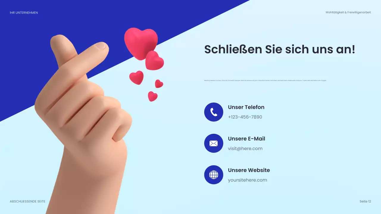 blaues modernes Fundraising-Dokument