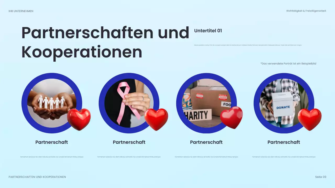 blaues modernes Fundraising-Dokument