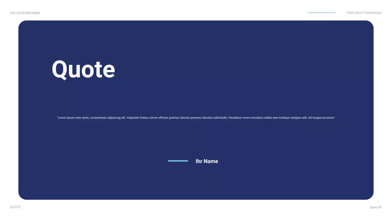 blauer moderner Business-Pitch