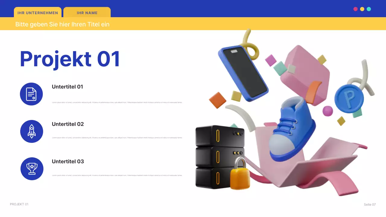 blaues modernes IT-Präsentationsdokument