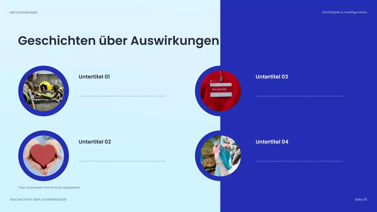 blaues modernes Fundraising-Dokument