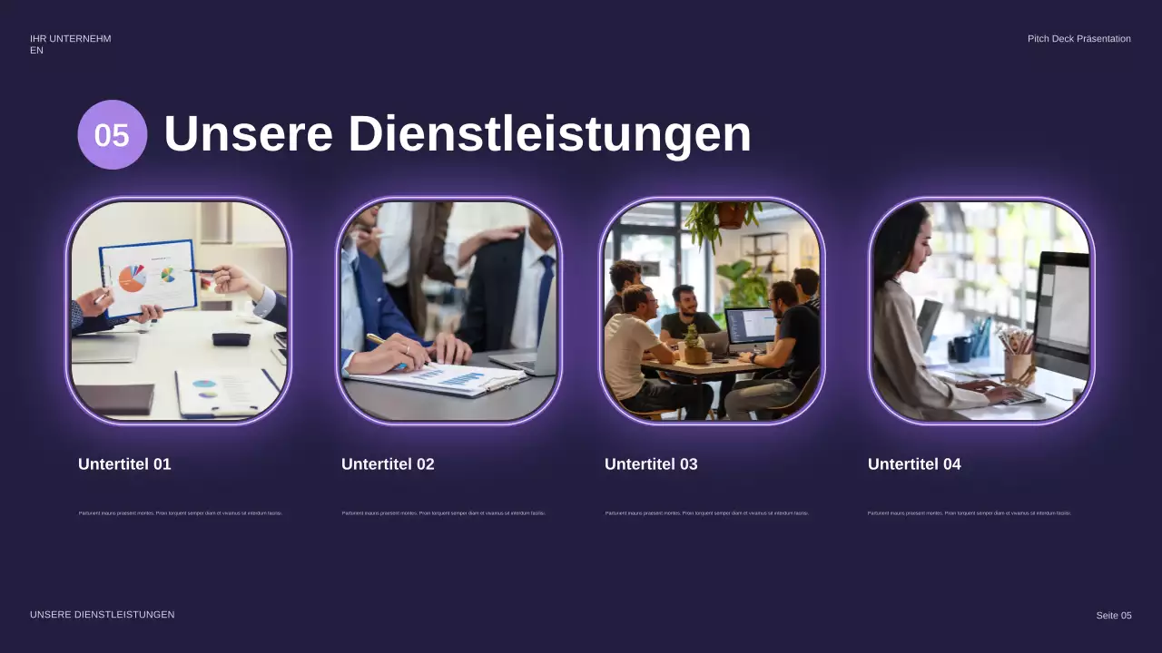 lila futuristische Sicherheitspräsentation