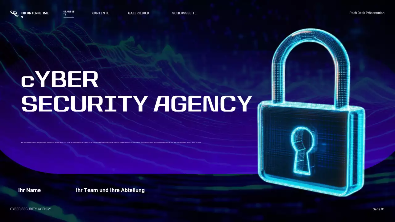 blaue Cybersicherheitspräsentation